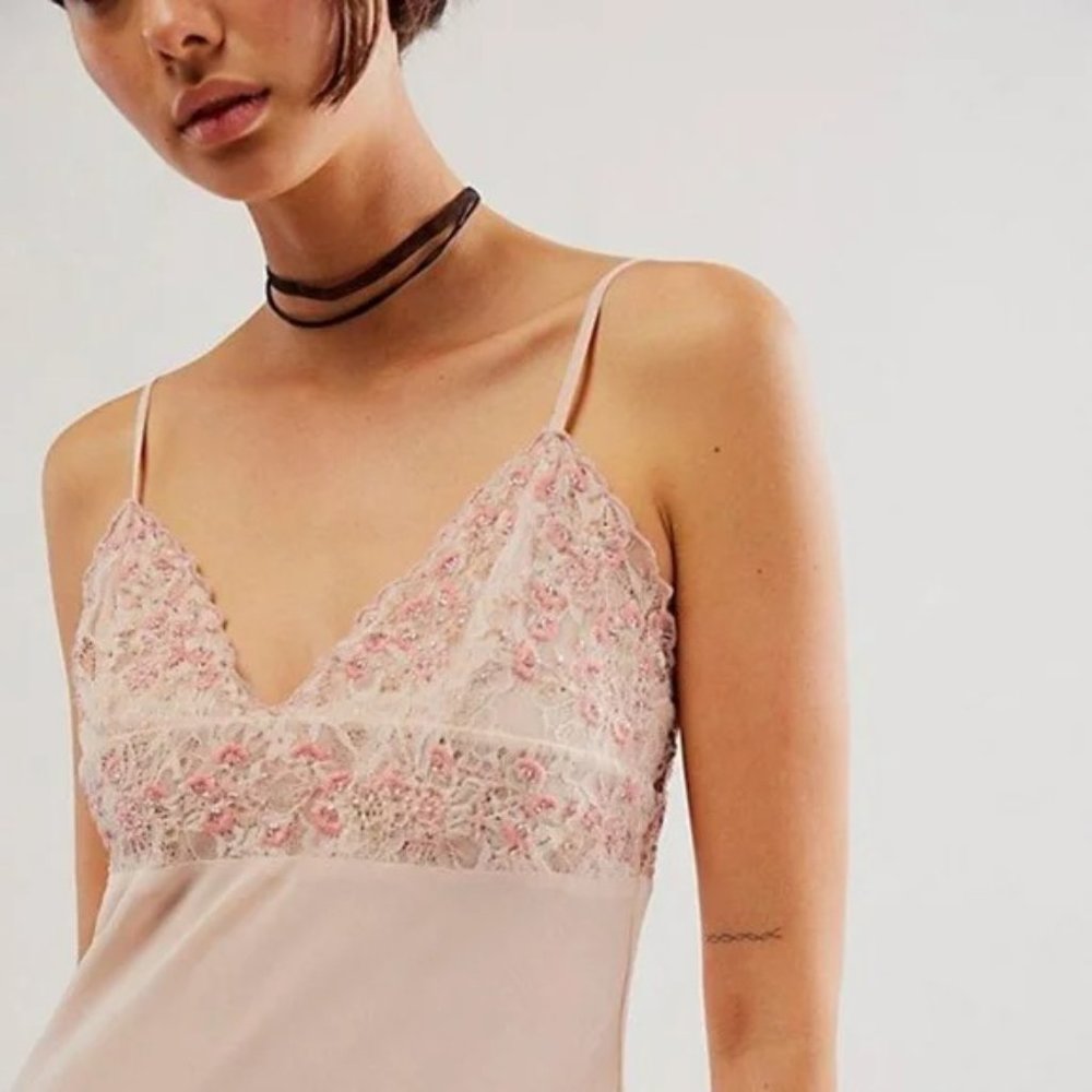 NWT Intimately free people Midnight Magic maxi blush slip dress - Picture 3 of 3